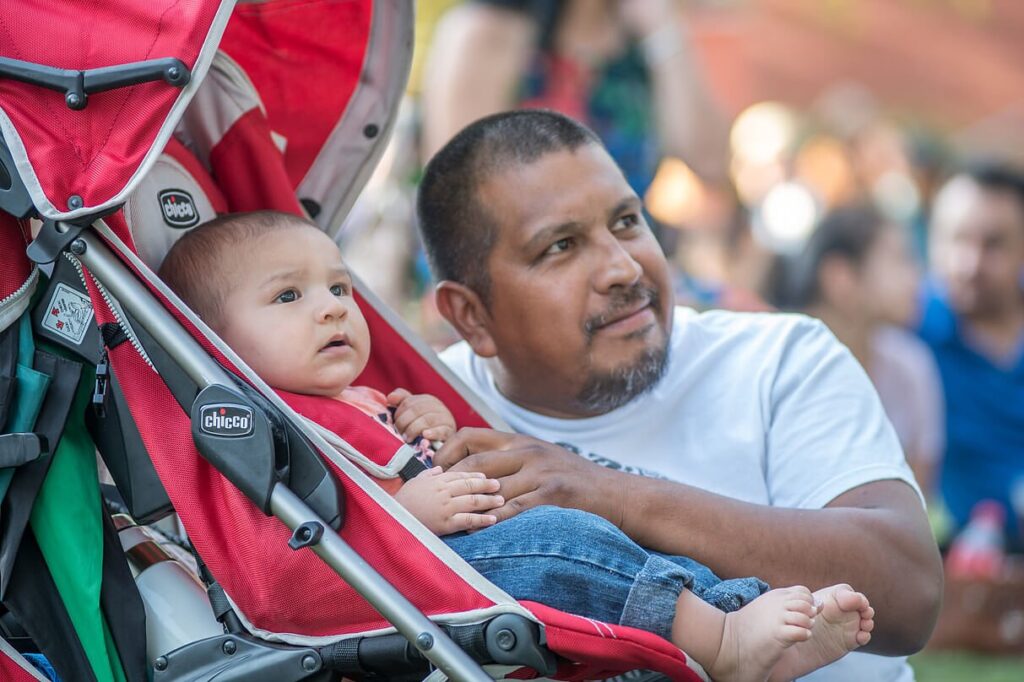 baby enjoying festival