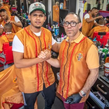 Darios Barbershop with owner Ruben Dario Corona & apprentice Oliver Corona
