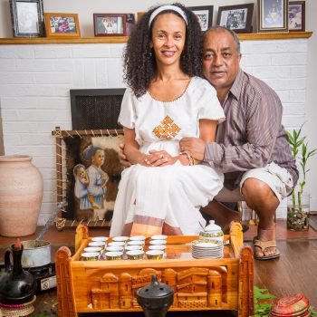 Ethiopian Coffee ceremonyTebabu Assefa and his wife Sarah